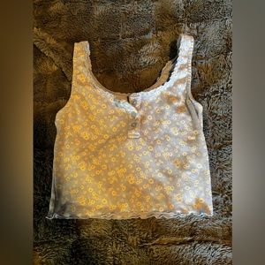 Blue Flowery Tank/Crop Top